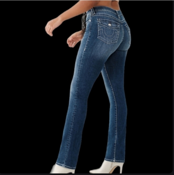 NWT True Religion Billie Style Blue Denim Straight Leg Jeans👖🆕 - Picture 6 of 8